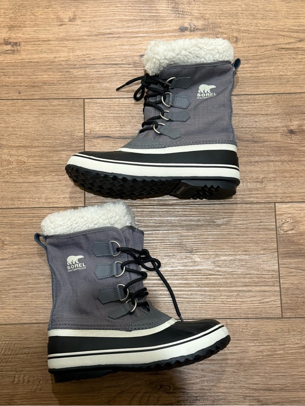 Sorel Women’s Grey Winter Boots with Faux Shearling